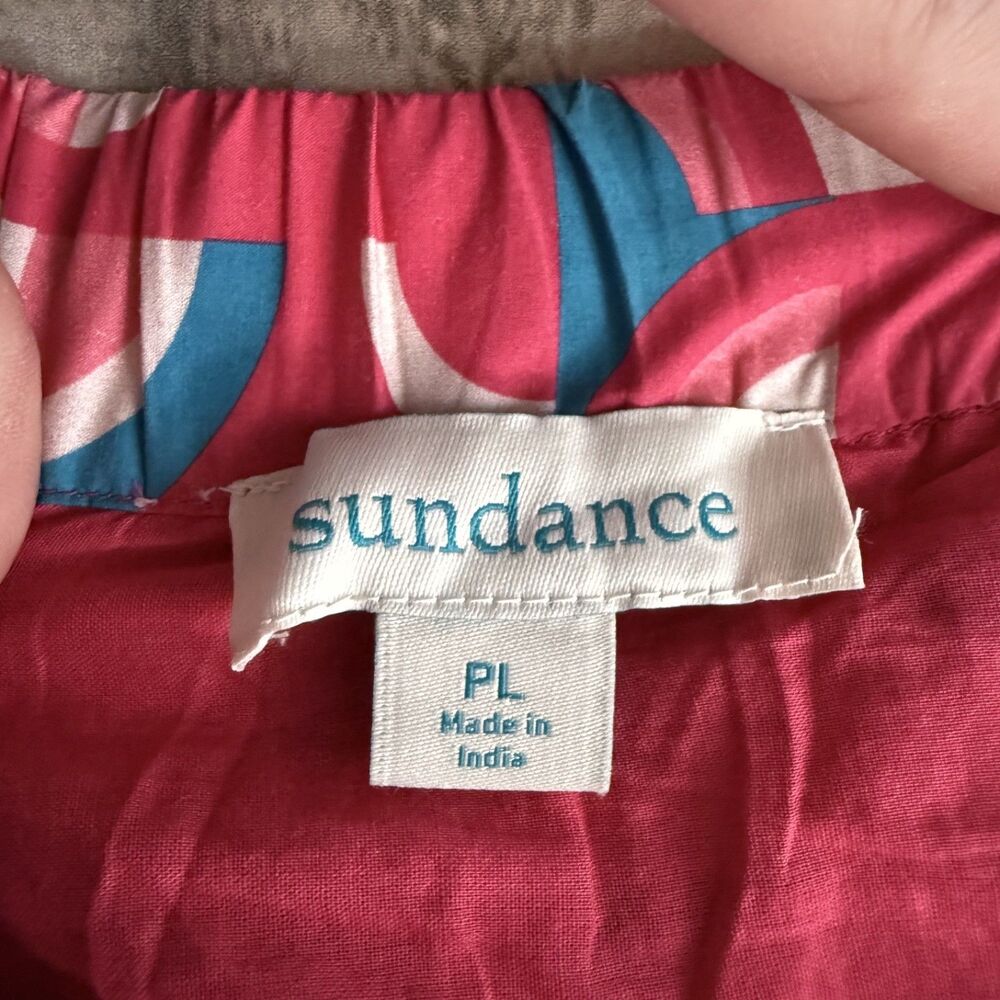 Sundance Pink and Blue Abstract Print Tiered Maxi Skirt - Picture 5 of 8